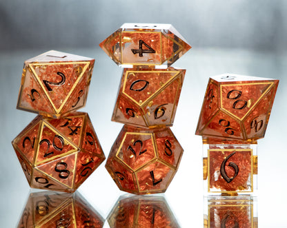 Dragon's Hoard - 7 Piece Handmade Resin Dice