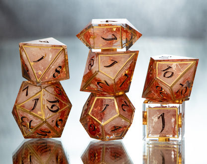 Dragon's Hoard - 7 Piece Handmade Resin Dice