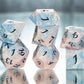 Trans Pride Dirty Pour: 7 Piece Handmade Resin Dice