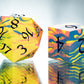 Pan Pride Dirty Pour: 7 Piece Handmade Resin Dice