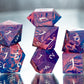 Bi Pride Dirty Pour: 7 Piece Handmade Resin Dice