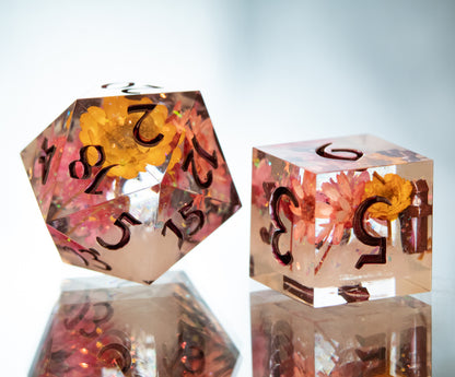 Sapphic Sunset - 7 Piece Handmade Resin Dice