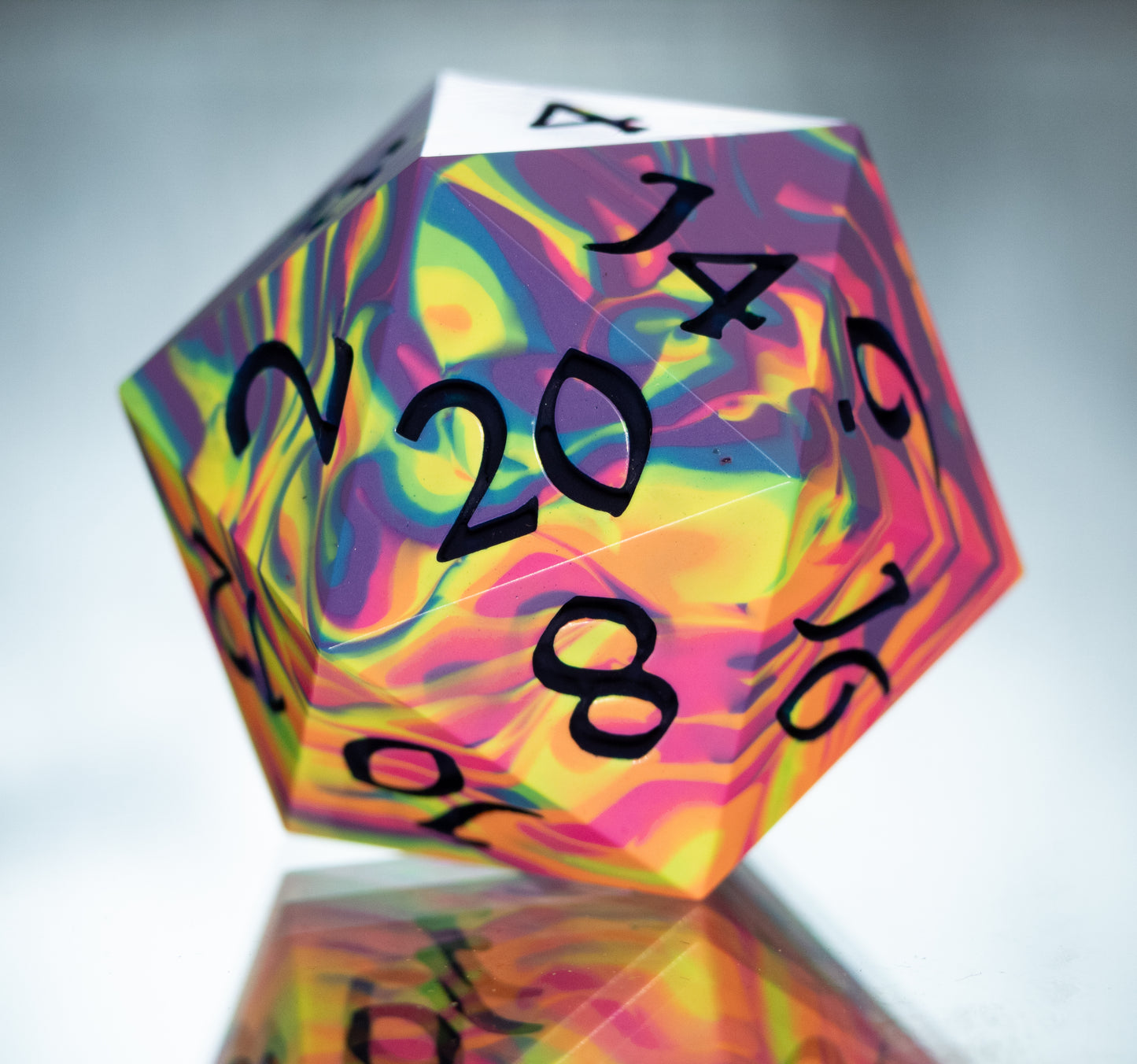 Neon Rainbow - Chonk Extra Large D20