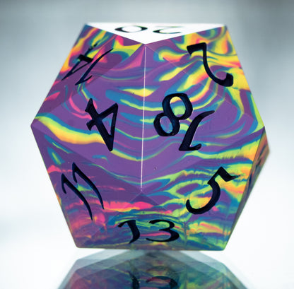 Neon Rainbow - Chonk Extra Large D20