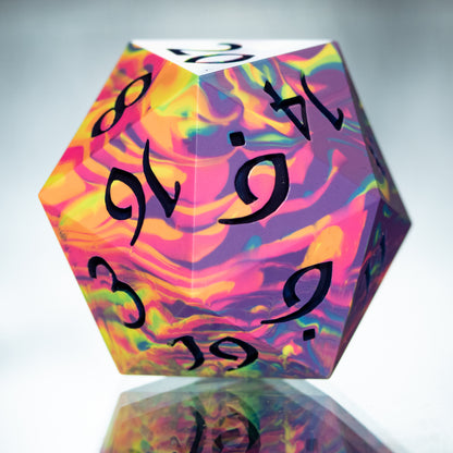 Neon Rainbow - Chonk Extra Large D20