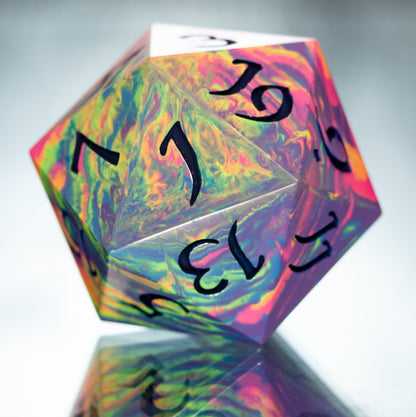 Neon Rainbow - Chonk Extra Large D20