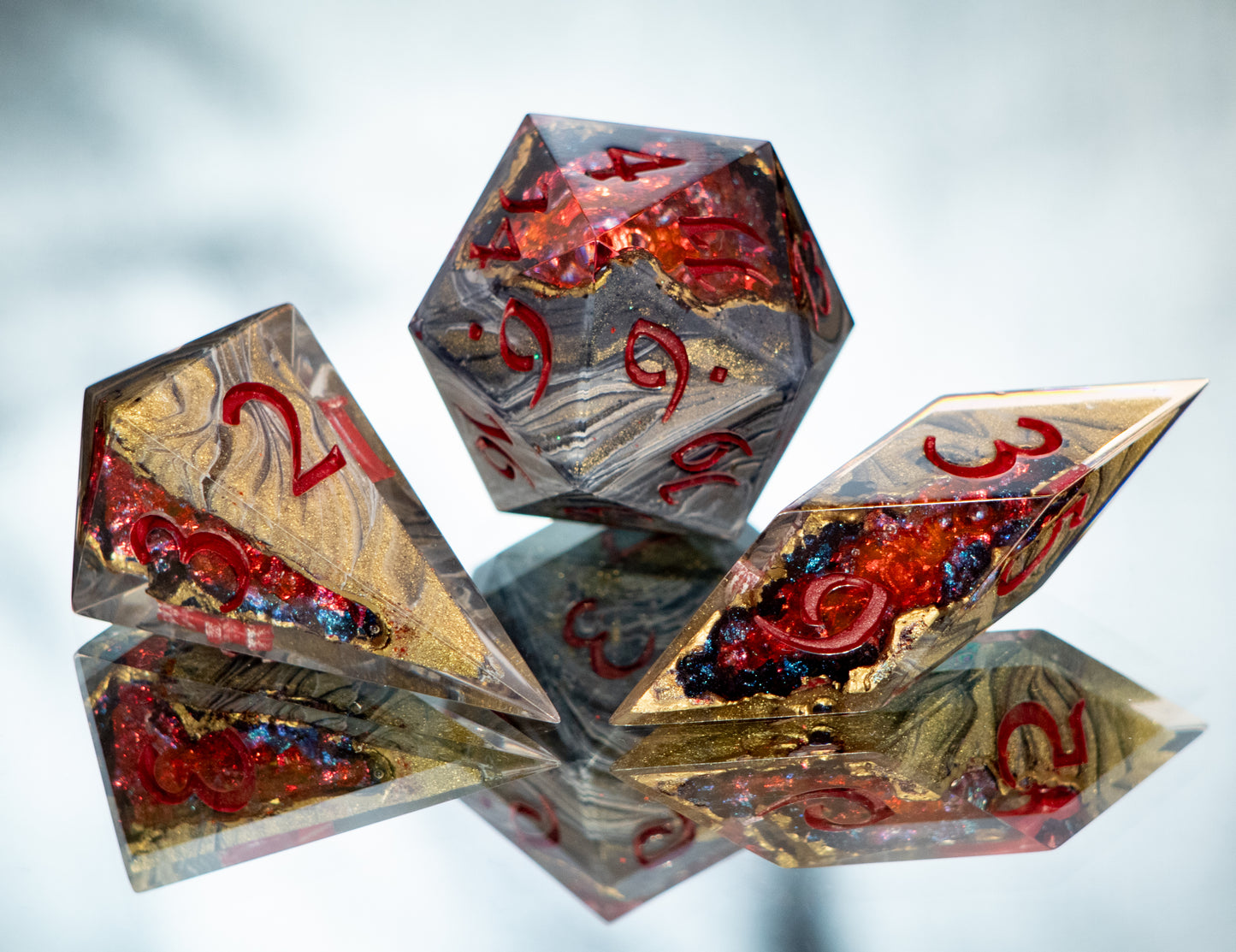 Arcane Corruption - Sharp 7 Piece Handmade Resin Dice