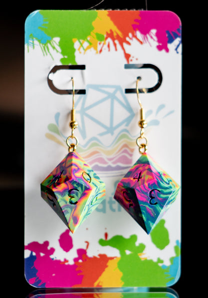 D10 Neon Rainbow Earrings