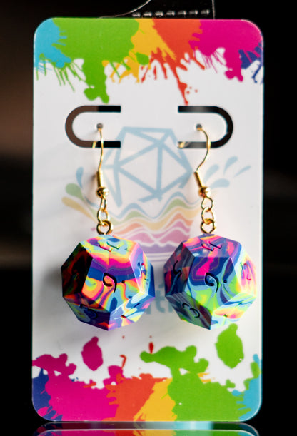 D12 Neon Rainbow Earrings