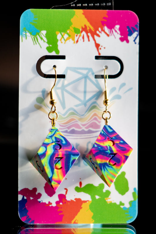 D8 Neon Rainbow Earrings