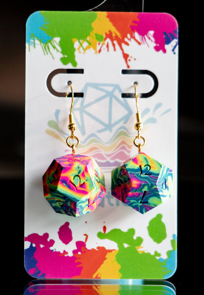 D12 Neon Rainbow Earrings