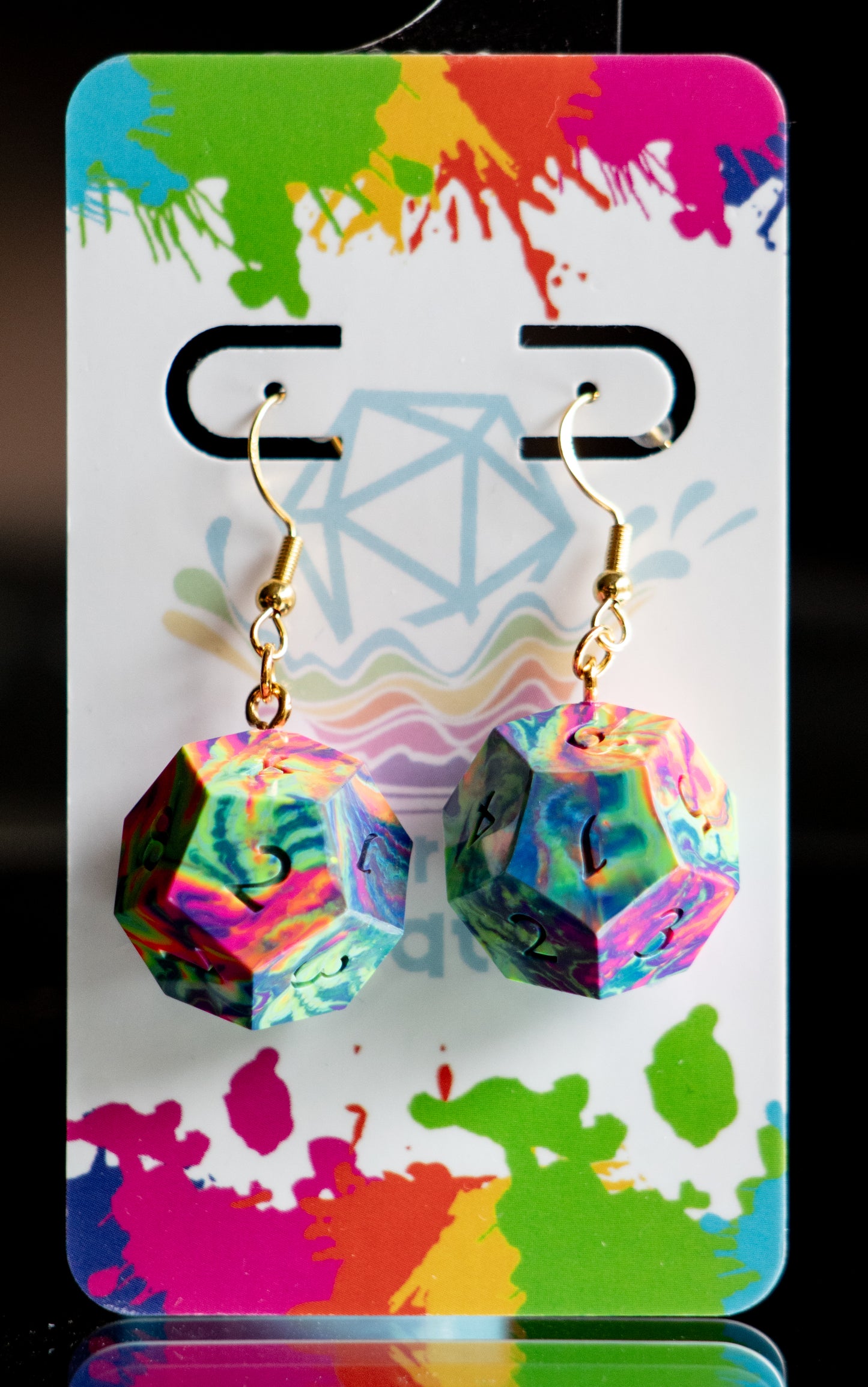 D12 Neon Rainbow Earrings