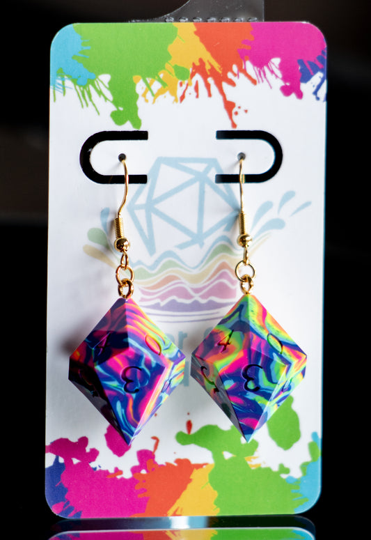 D10 Neon Rainbow Earrings