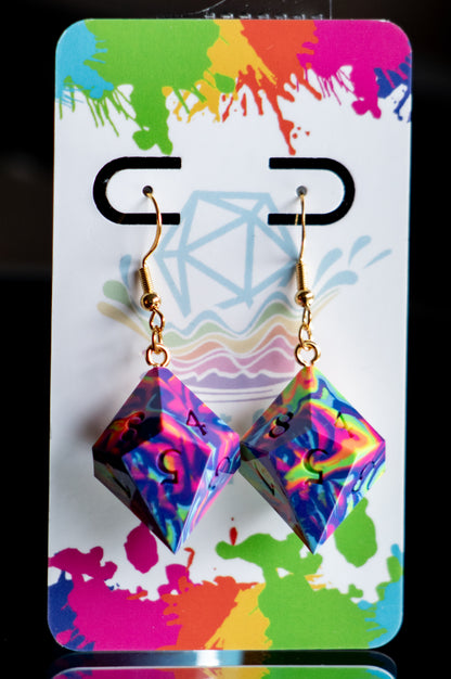 D10 Neon Rainbow Earrings