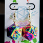 D20 Neon Rainbow Earrings