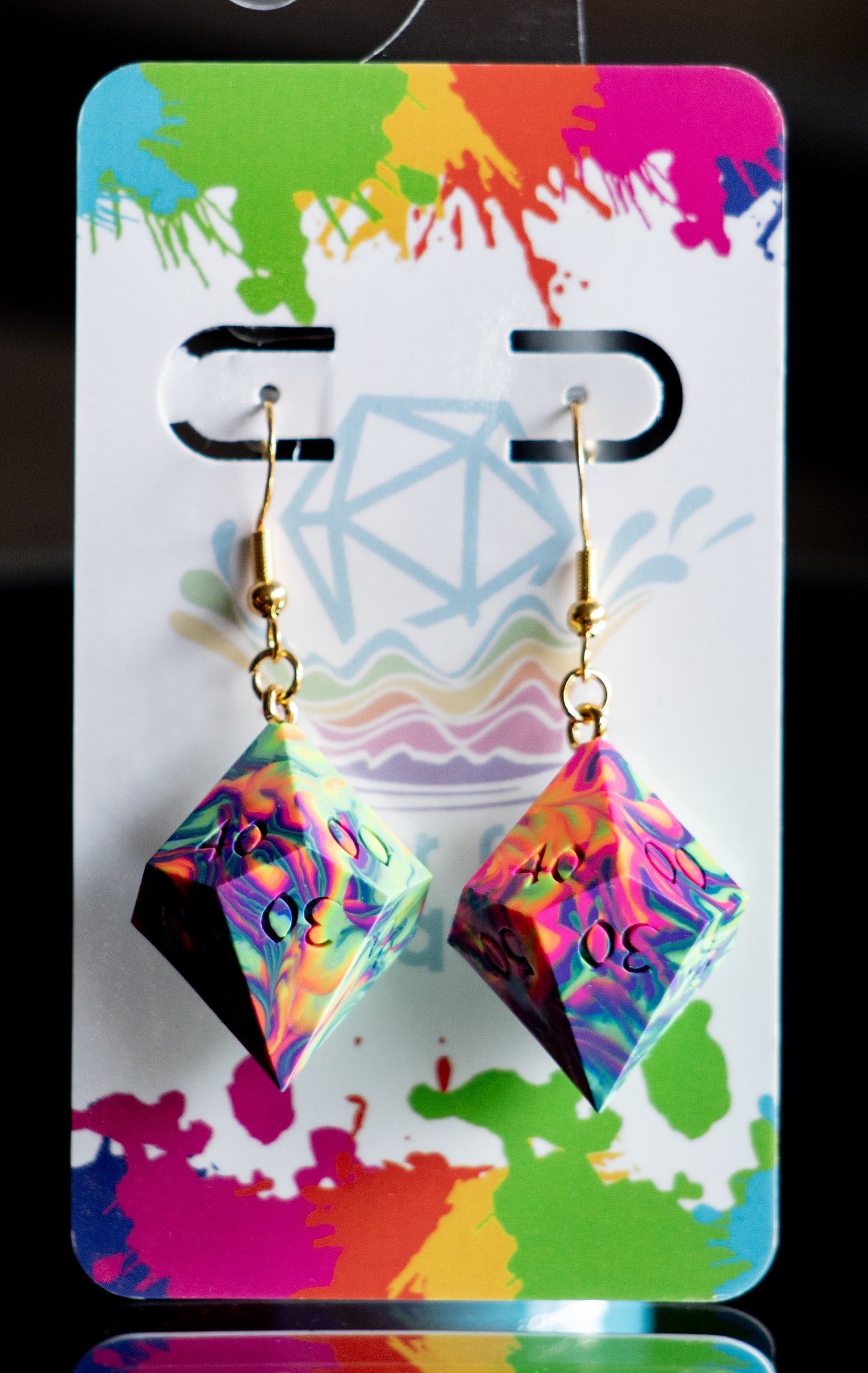 D% Neon Rainbow Earrings