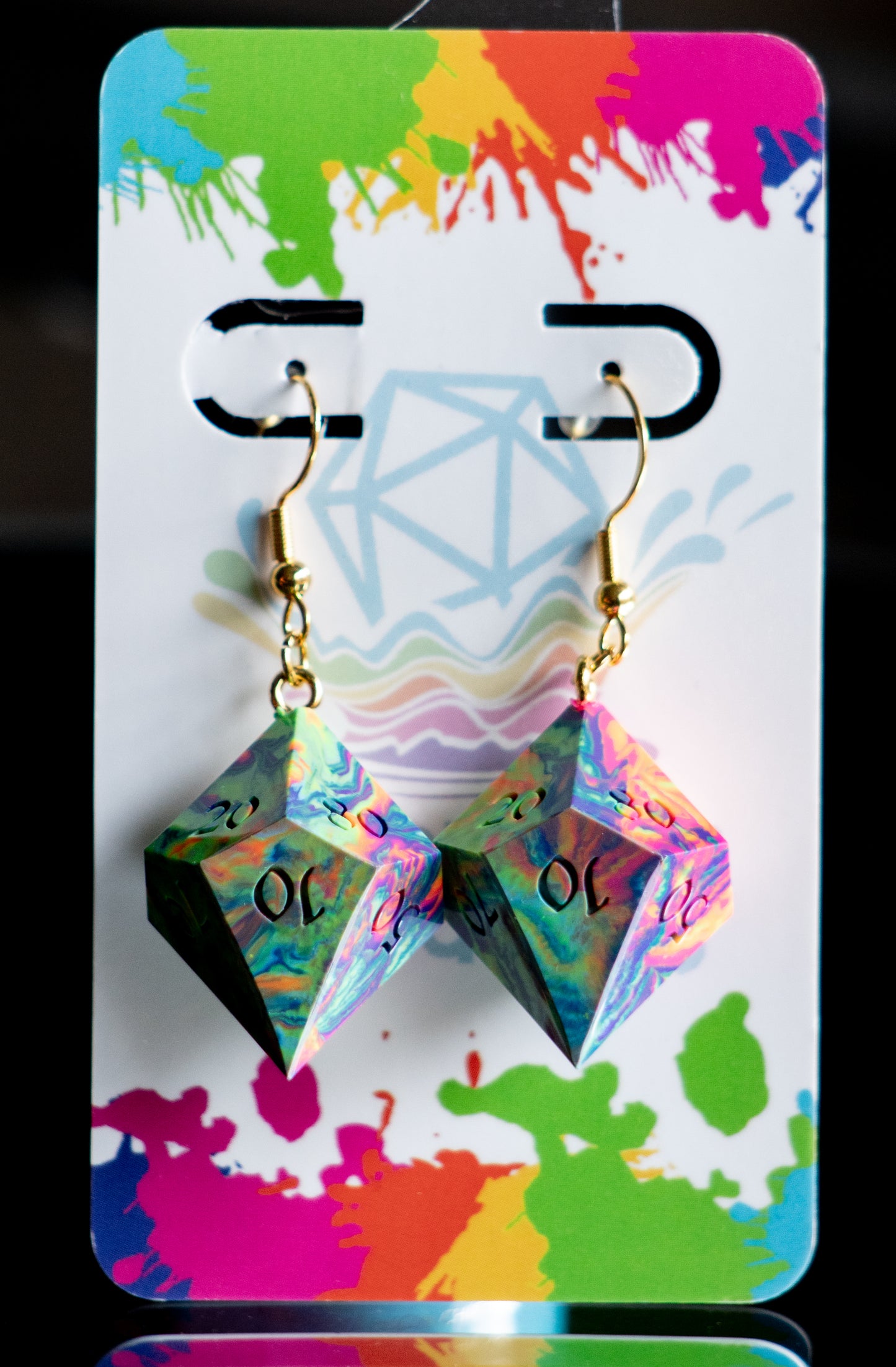 D% Neon Rainbow Earrings