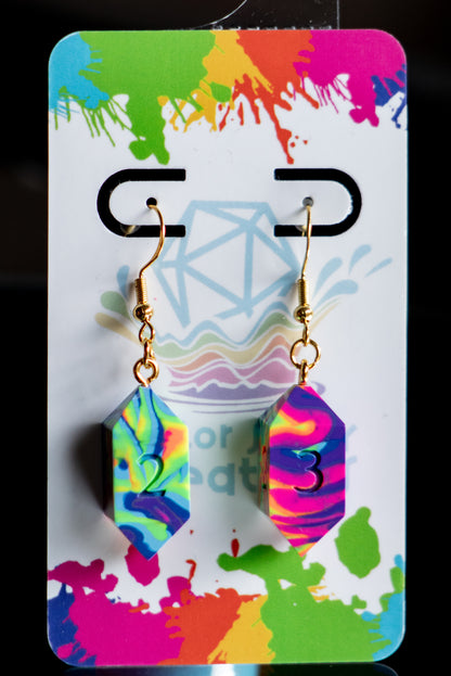 D4 Neon Rainbow Earrings