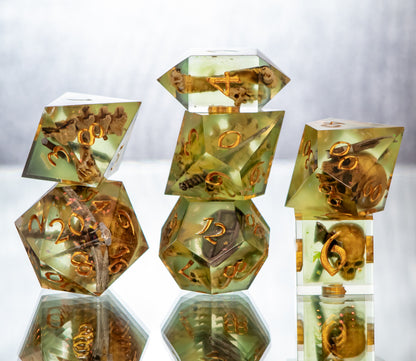 Gelatinous Fate - 7 Piece Handmade Resin Dice