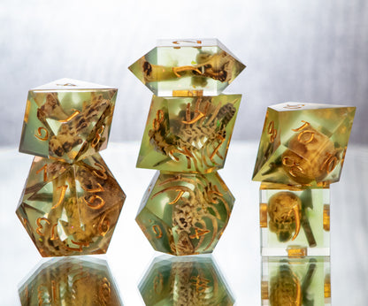 Gelatinous Fate - 7 Piece Handmade Resin Dice