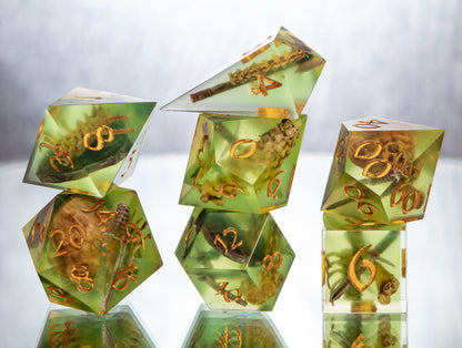 Gelatinous Fate - Alt 7 Piece Handmade Resin Dice