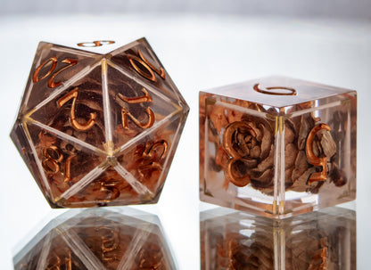 Autumn Warmth - Alt 7 Piece Handmade Resin Dice