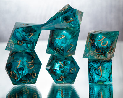 Lifestream - Alt 7 Piece Handmade Resin Dice