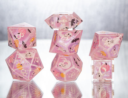 Pastel Goth - 7 Piece Handmade Resin Dice