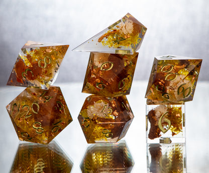 Forest Floor - Alt 7 Piece Handmade Resin Dice