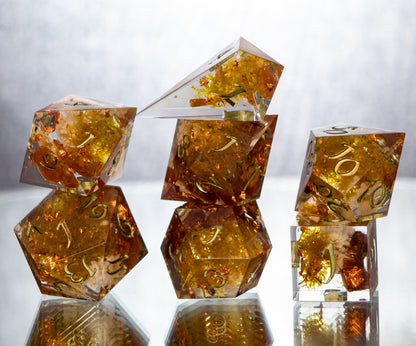 Forest Floor - Alt 7 Piece Handmade Resin Dice