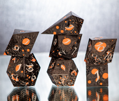 Trick or Treat - Alt 7 Piece Handmade Resin Dice