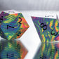 Neon Rainbow Dirty Pour: Alt 7 Piece Handmade Resin Dice