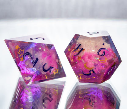 Clouds of Fate- 7 Piece Handmade Resin Dice