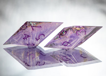 Amethyst Geodes - Sharp 7 Piece Handmade Resin Dice