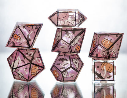 Spooky Cuties - 7 Piece Handmade Resin Dice