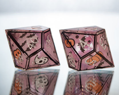 Spooky Cuties - 7 Piece Handmade Resin Dice