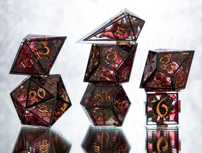 Dark Solarium - Alt 7 Piece Handmade Resin Dice