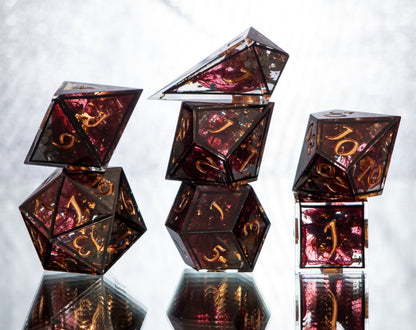 Dark Solarium - Alt 7 Piece Handmade Resin Dice