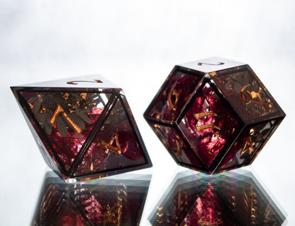 Dark Solarium - Alt 7 Piece Handmade Resin Dice