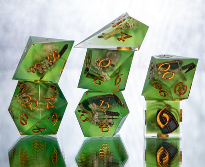 Gelatinous Fate - Alt 7 Piece Handmade Resin Dice