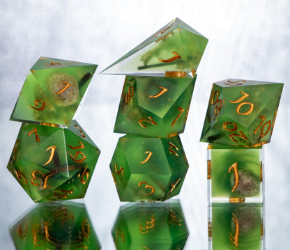 Gelatinous Fate - Alt 7 Piece Handmade Resin Dice