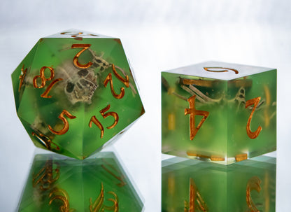 Gelatinous Fate - Alt 7 Piece Handmade Resin Dice