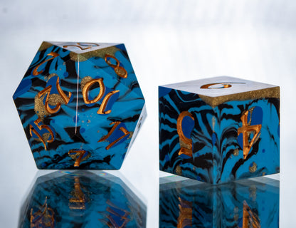 Chaotic Waters - Alt 7 Piece Handmade Resin Dice