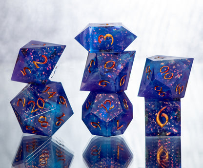 Arcane Sunset - 7 Piece Handmade Resin Dice