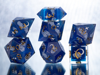 Pleasant Dreams - 7 Piece Handmade Resin Dice