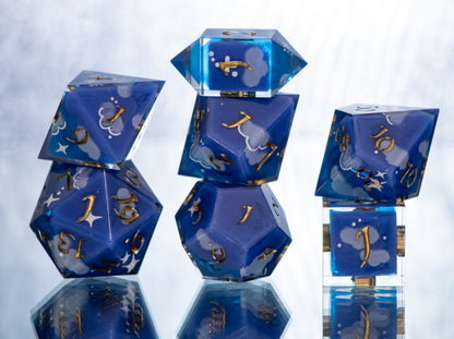 Pleasant Dreams - 7 Piece Handmade Resin Dice