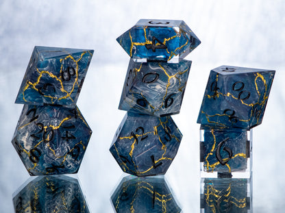 Stormy Seas: Alt 6 Piece Handmade Resin Dice