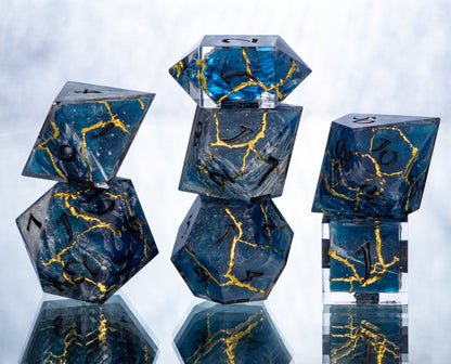 Stormy Seas: Alt 6 Piece Handmade Resin Dice