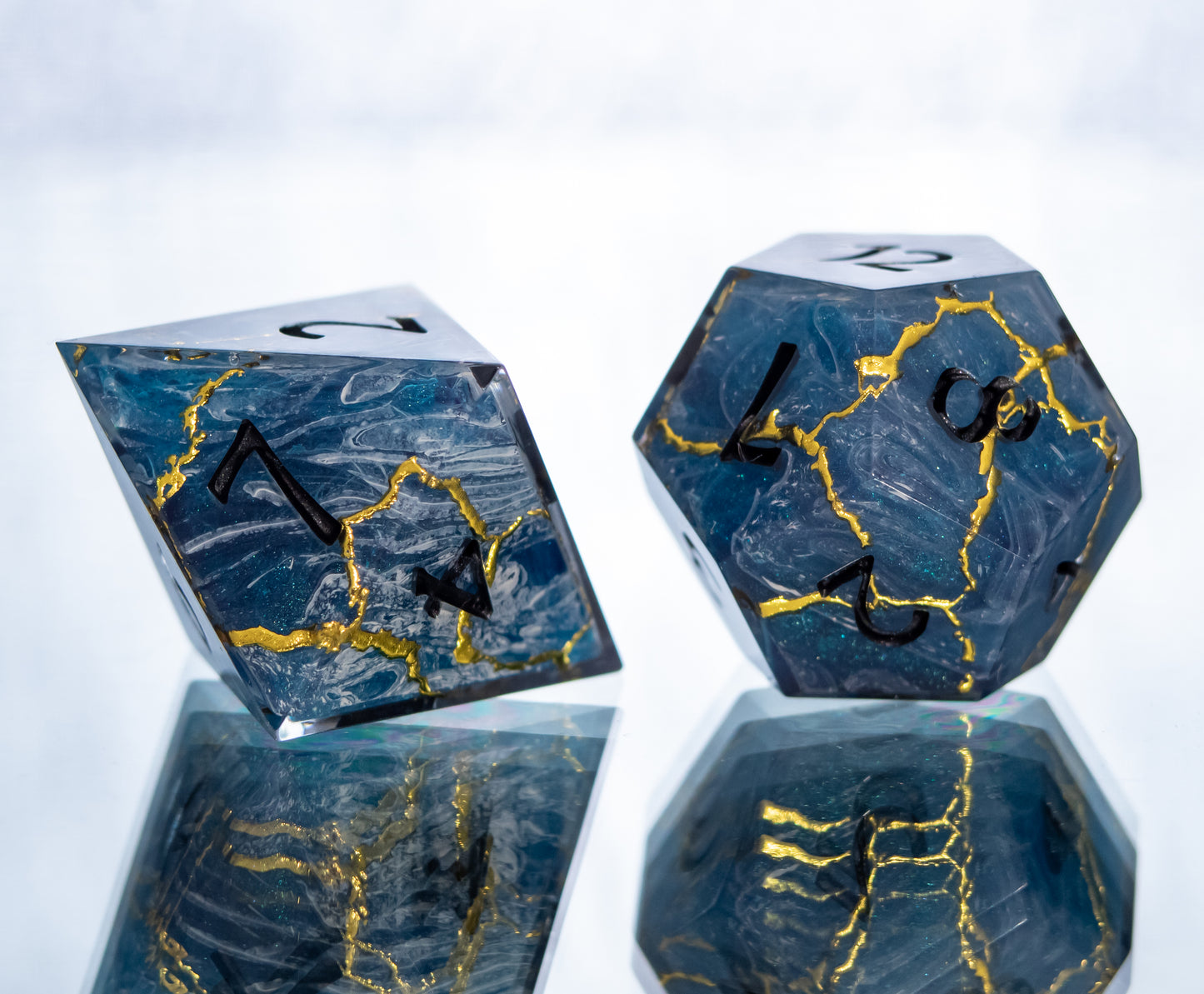 Stormy Seas: Alt 6 Piece Handmade Resin Dice