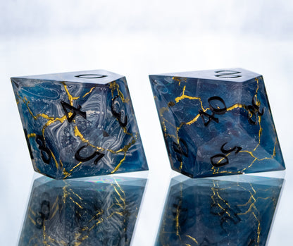 Stormy Seas: Alt 6 Piece Handmade Resin Dice